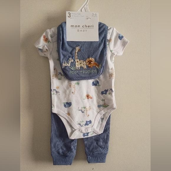 Mon Cheri Other - Mon Cheri Blue Baby Bodysuit Set